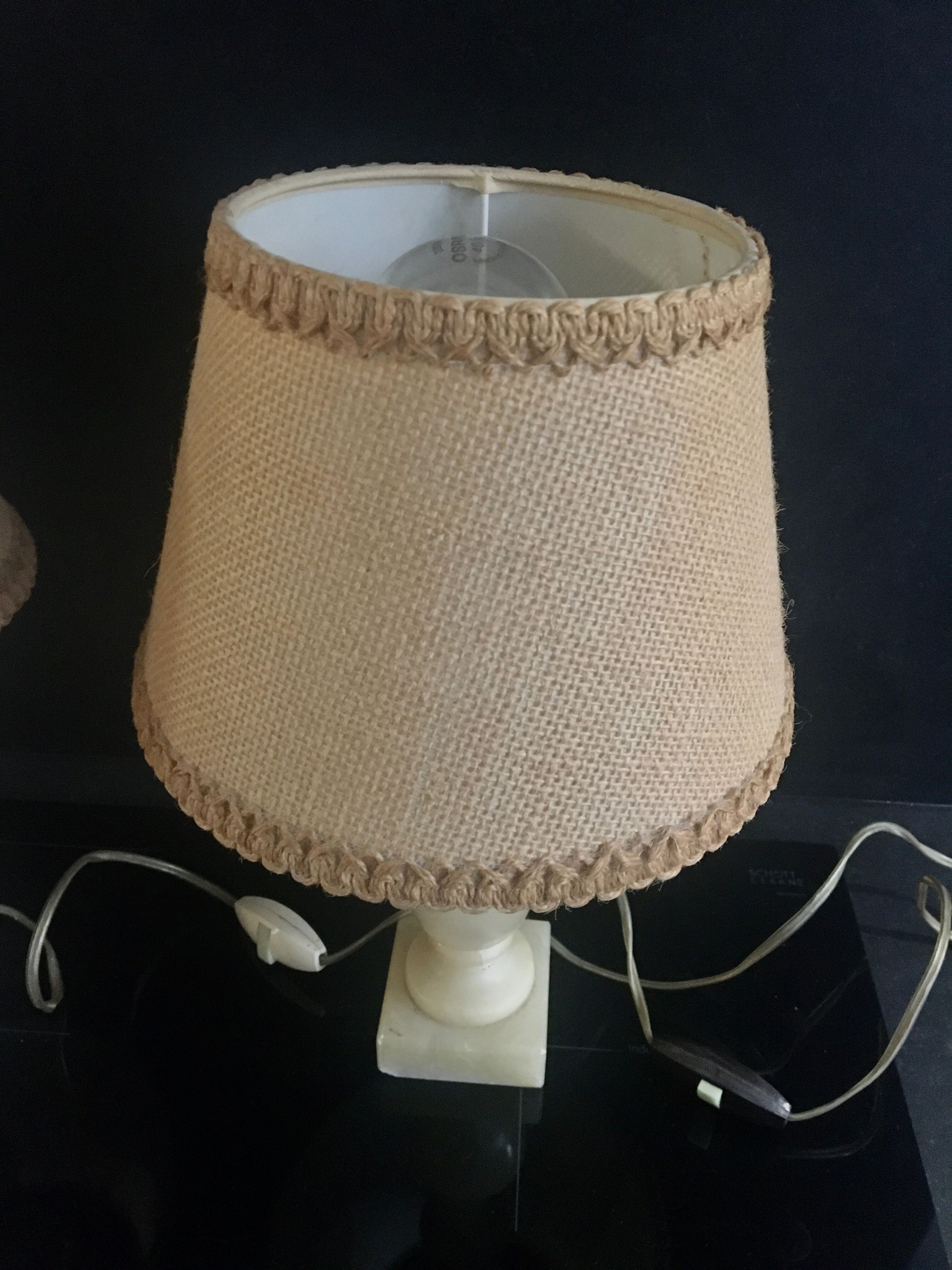 Pair of Vintage Alabaster Lamp with Lampshade