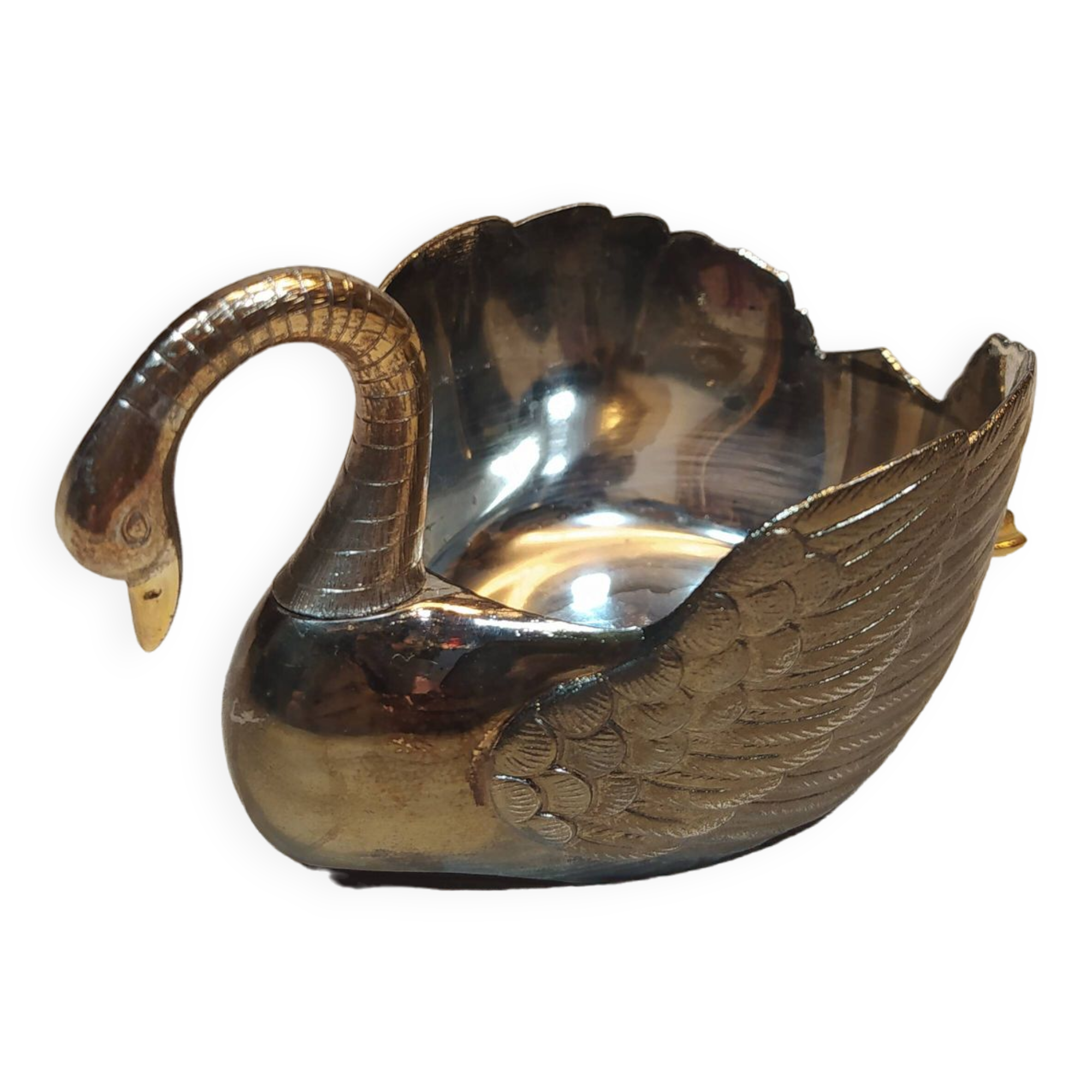 Vintage decorative metal swan