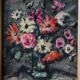 Old oil on canvas, bouquet of flowers, Montmartre style framing.