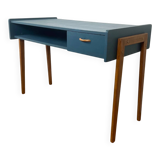 Vintage modernist desk in petrol blue, 1950s/60s.