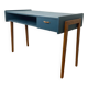 Vintage modernist desk in petrol blue, 1950s/60s.