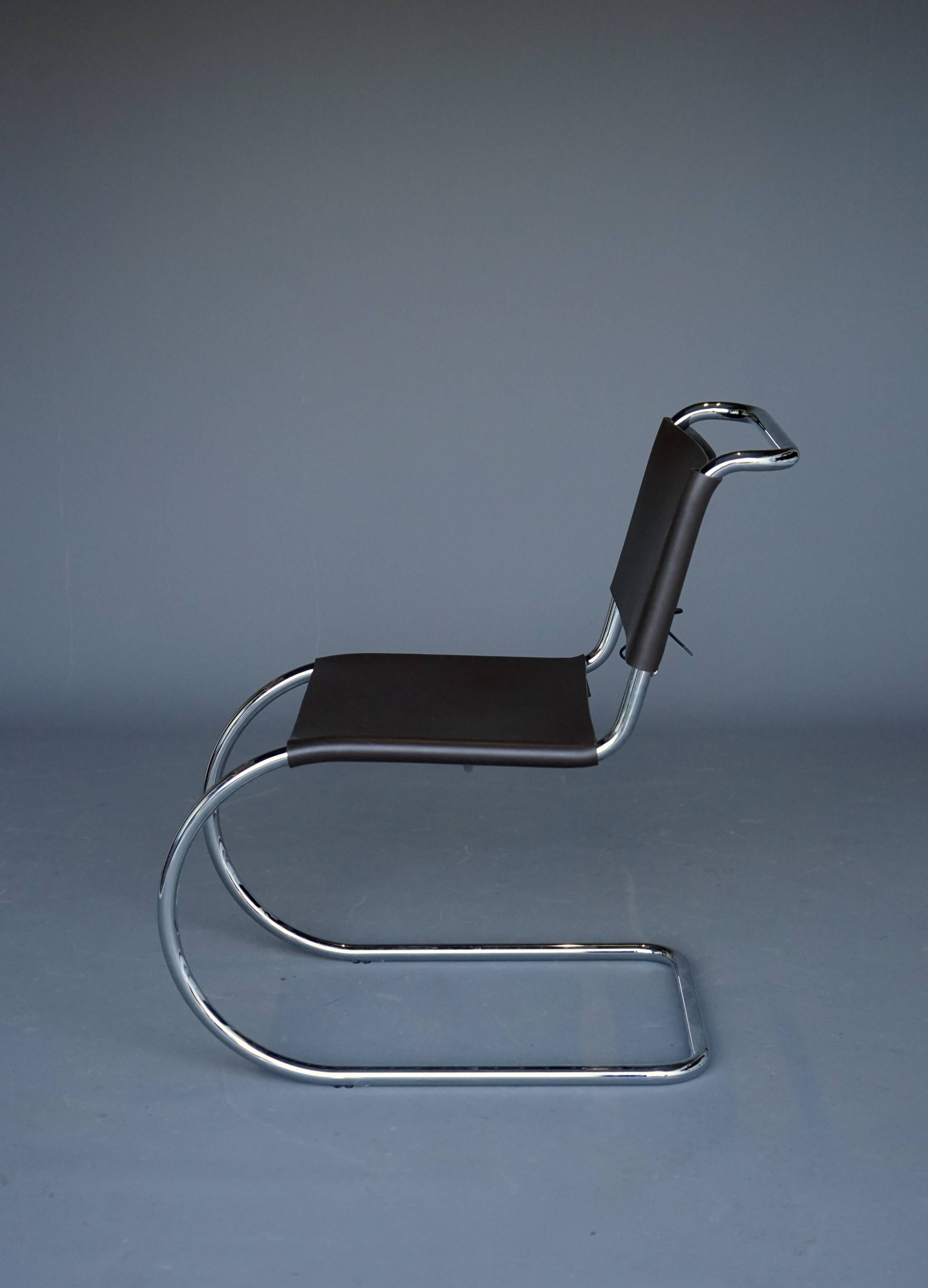 x4 Cantilever MR 10 chairs in the manner of Ludwig Mies van der Rohe.