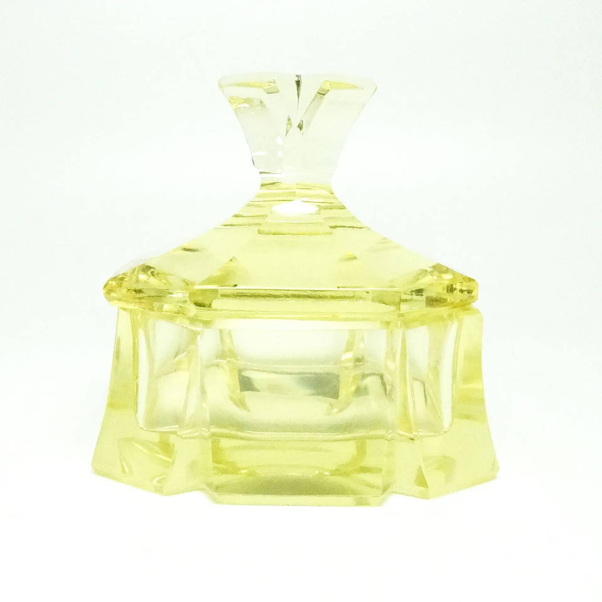 Art Deco bonbonniere, crystal, Moser, Czechoslovakia, 1930s