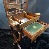 Louis-Philippe period mahogany writing desk with candlestick, 19th century