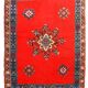 Tapis vintage fait main Berbère en laine rouge éclatant (170cm x 240cm)
