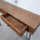 Console bois pieds métal 2 tiroirs