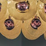 Sphera chandelier by Gino Vistosi, purple and white murano glass, Italy, 1970