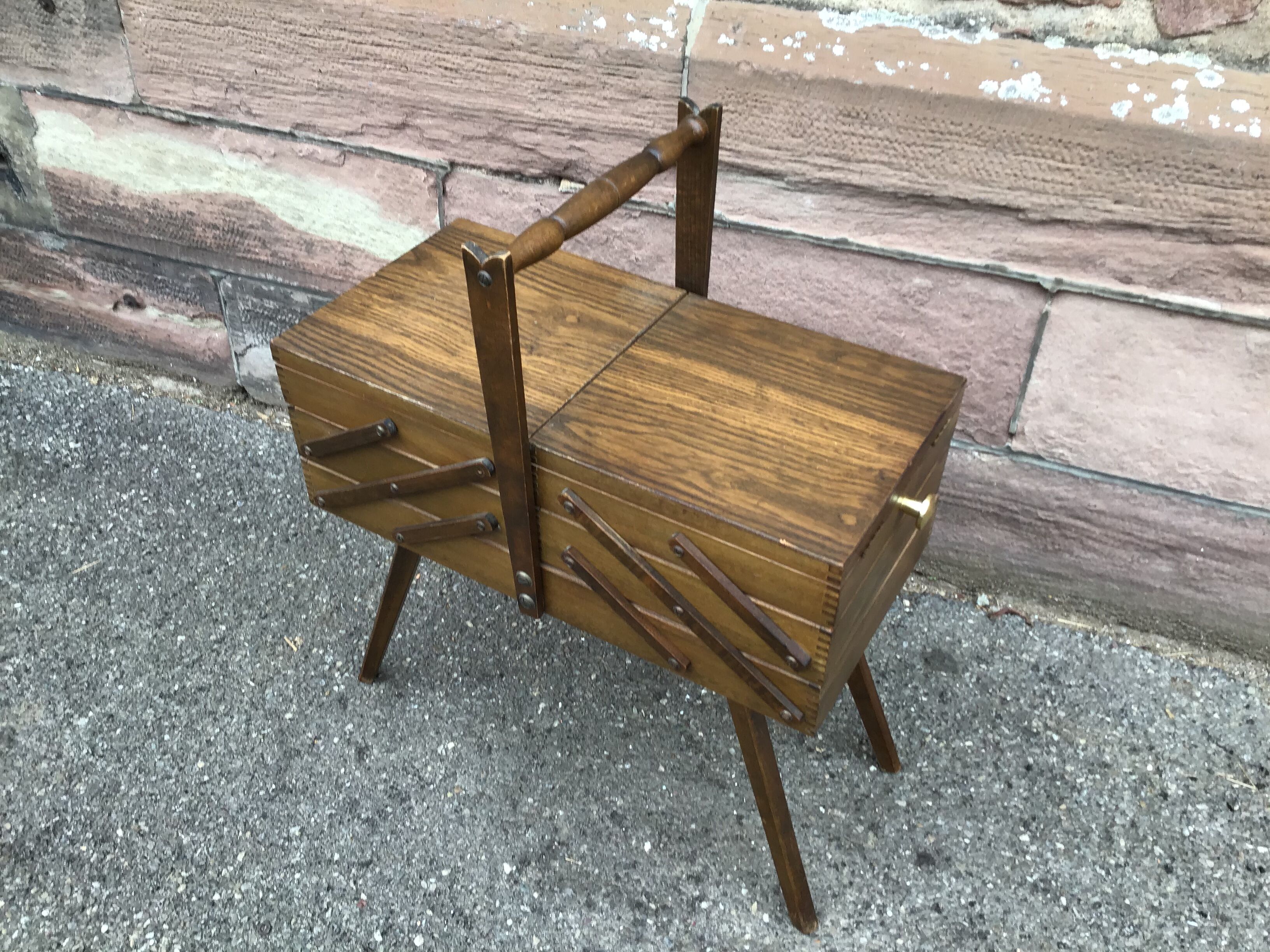 Scandinavian vintage sewing box worker