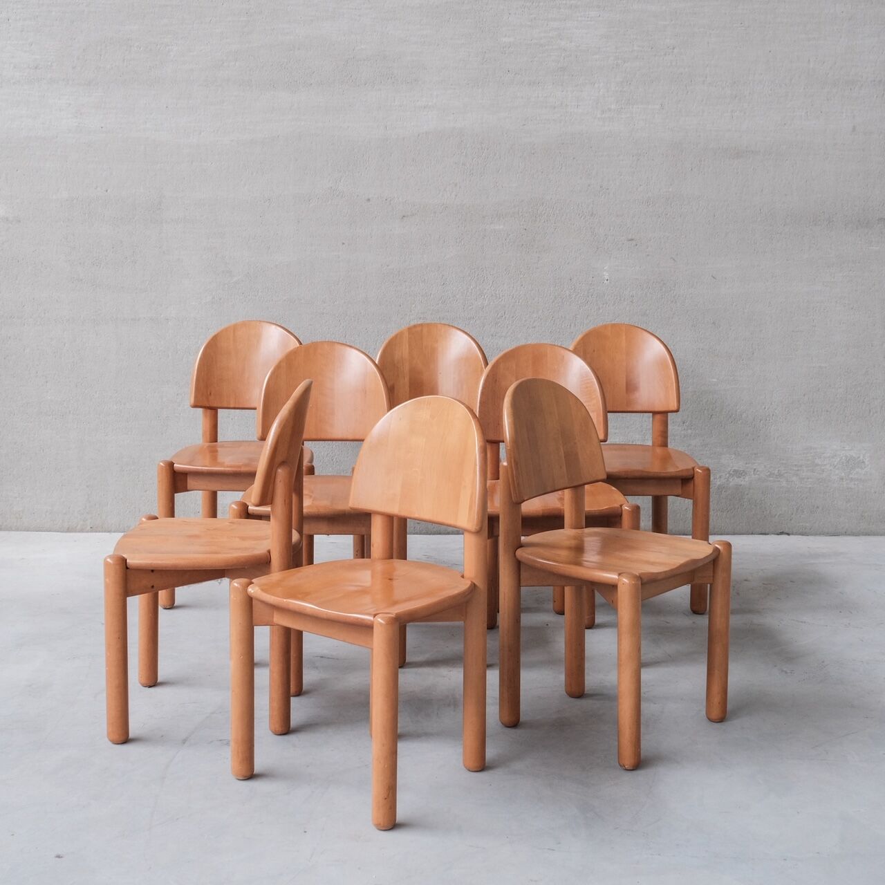 Pine mid-century dining chairs
