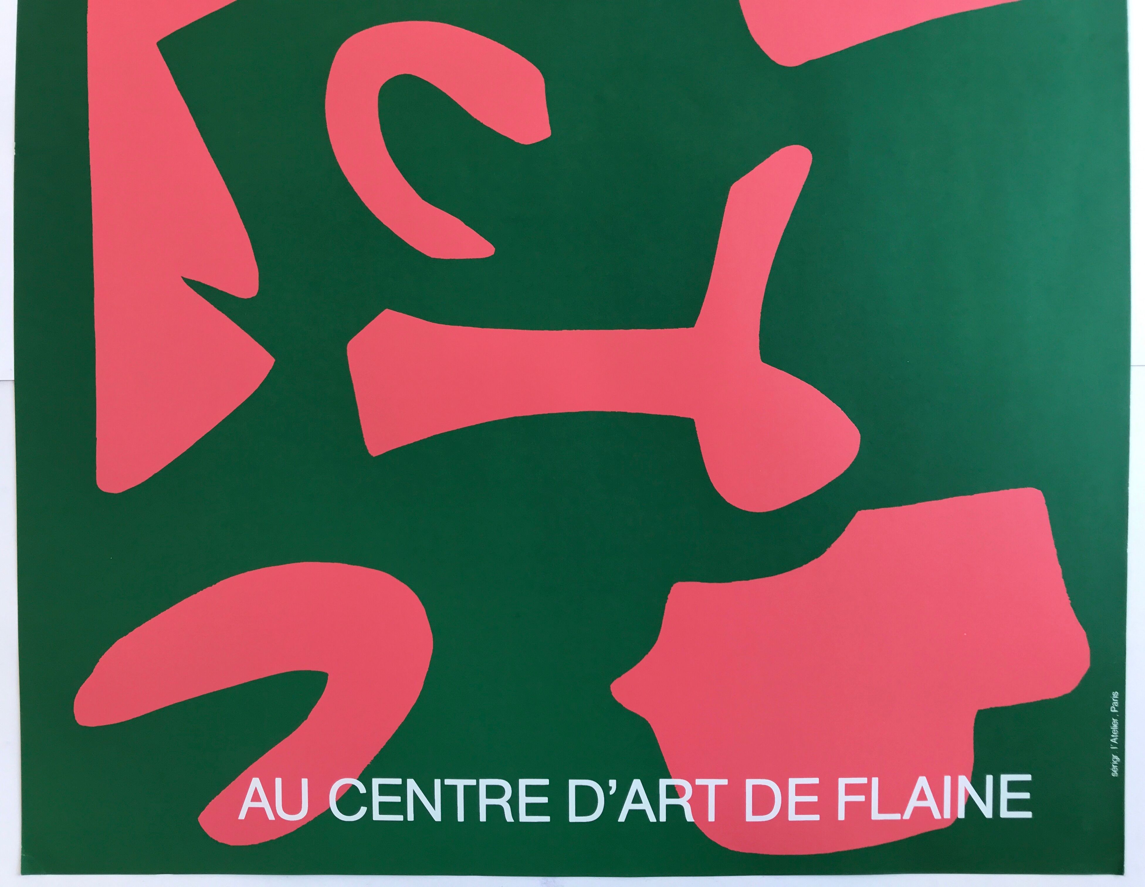 Exhibition poster made in silkscreen by Shirley Jaffe, Flaine Art Center, 1981