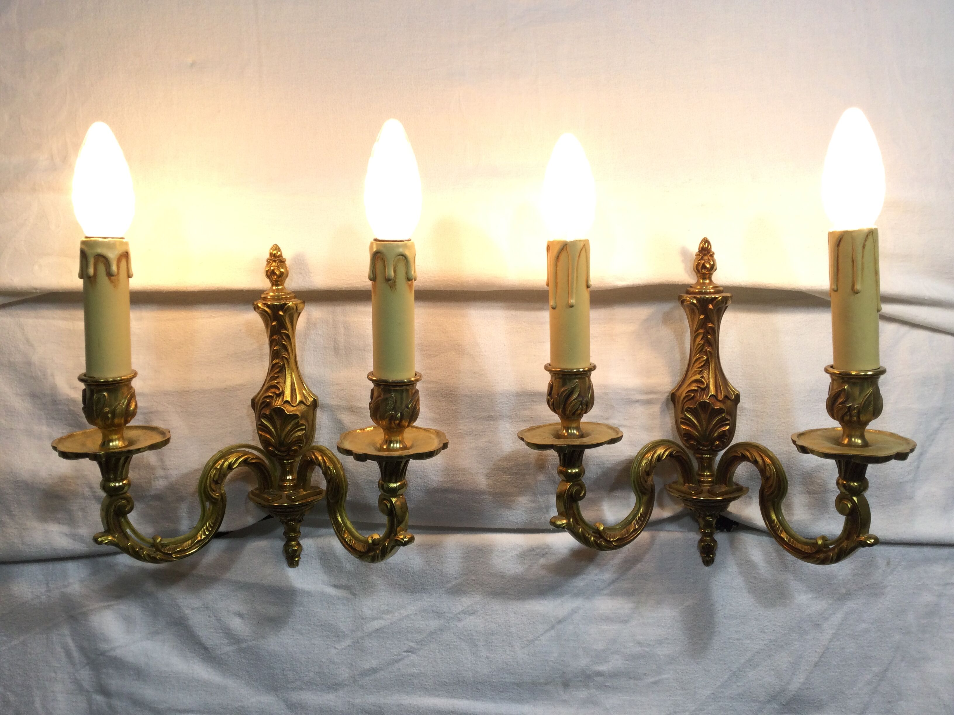 Pair of sconces Bronze 2 Lights