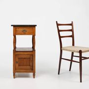 French Art Deco Night Stand with blue stone top, ca. 1920