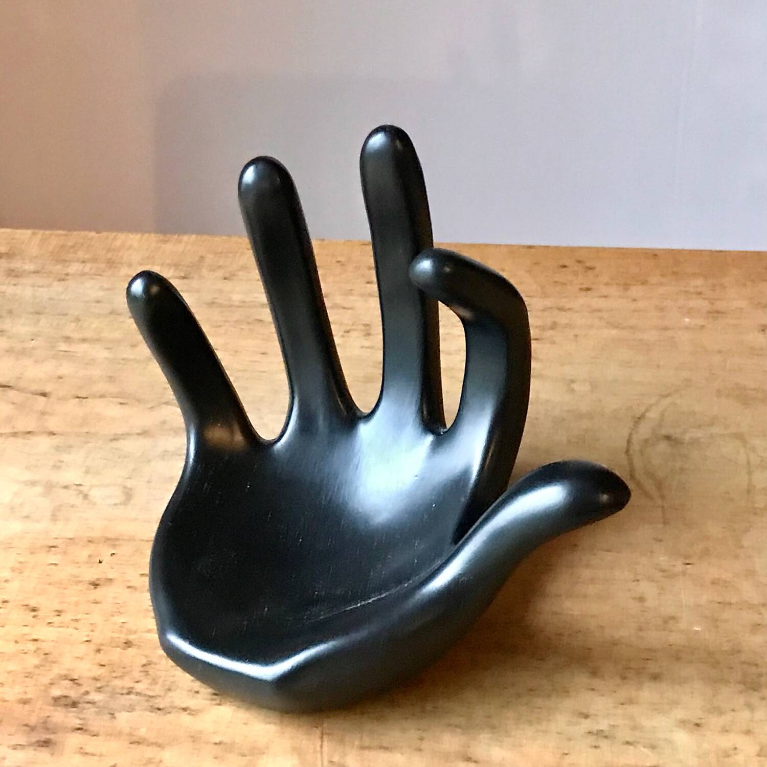 Handmade vintage black ceramic