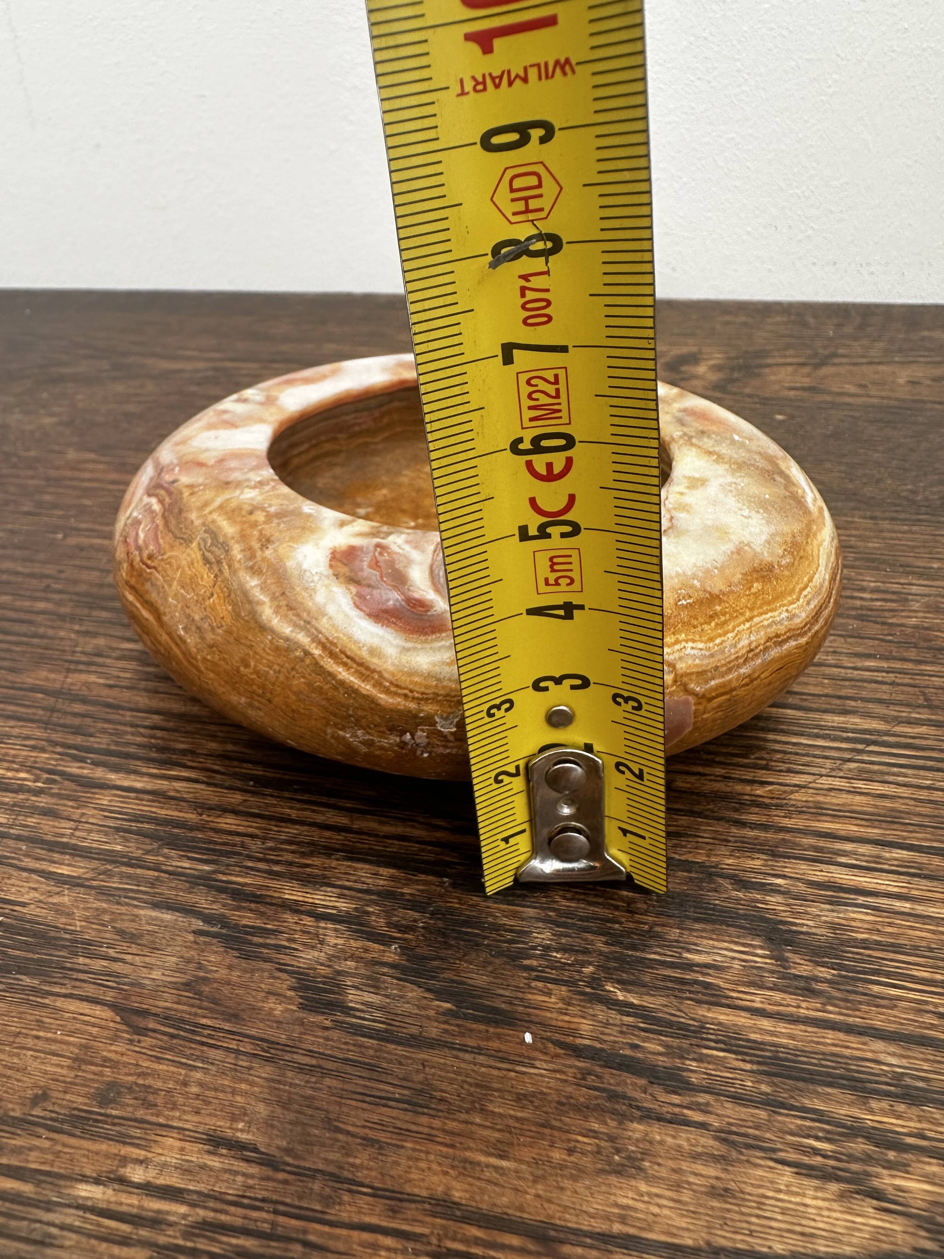 Vintage Orange Marble Ashtray Diameter 12 cm