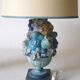 Italian carved wood & stucco table lamps, 1960s, set of 2