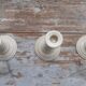 Set of 3 earthenware candlesticks from Villenauxe