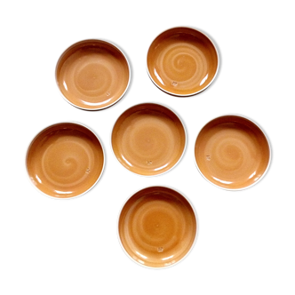 Set of 6 plates in Sarreguemines sandstone