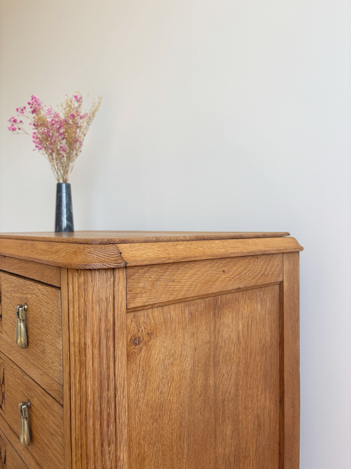 Commode ancienne art déco chêne massif - 4 tiroirs renovée
