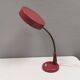 Table lamp in aubergine coloured metal, brass bend and teak wood 1960-70s