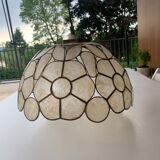 Chandelier in mother-of-pearl and brass