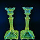 Antique German Crystal Candle Holders (1900-1930) Fenne Glashütte