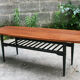 Table basse - teck et bois noir - 1960