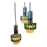 Vintage space age massive green waterfall pendant light