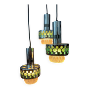 Vintage space age massive green waterfall pendant light