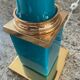 Vintage column lamp base in opaline and brass