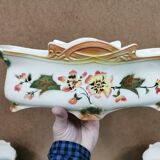 Pair of Vases + Planter Art Nouveau Barbotine / Faience