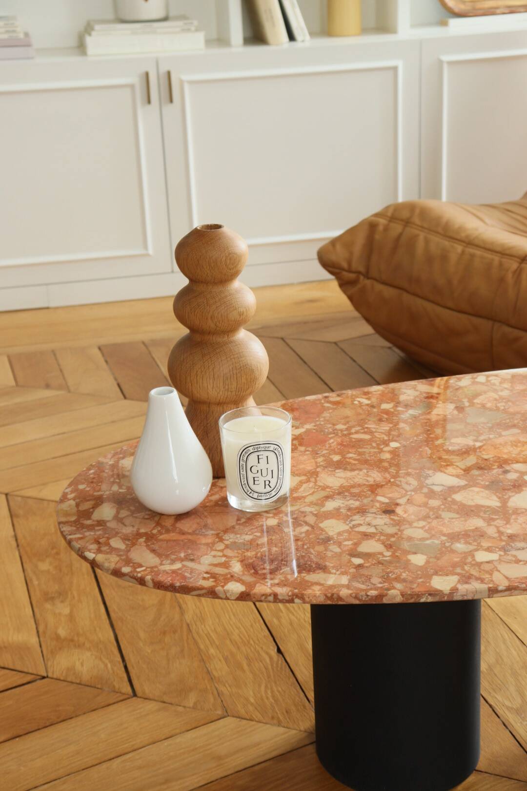 Terracotta marble coffee table