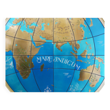 Impressive pair of two giant modern wall globes, world map, diameter 95 inches, 1950s.