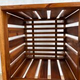 Tabouret, panier linge vintage en bois
