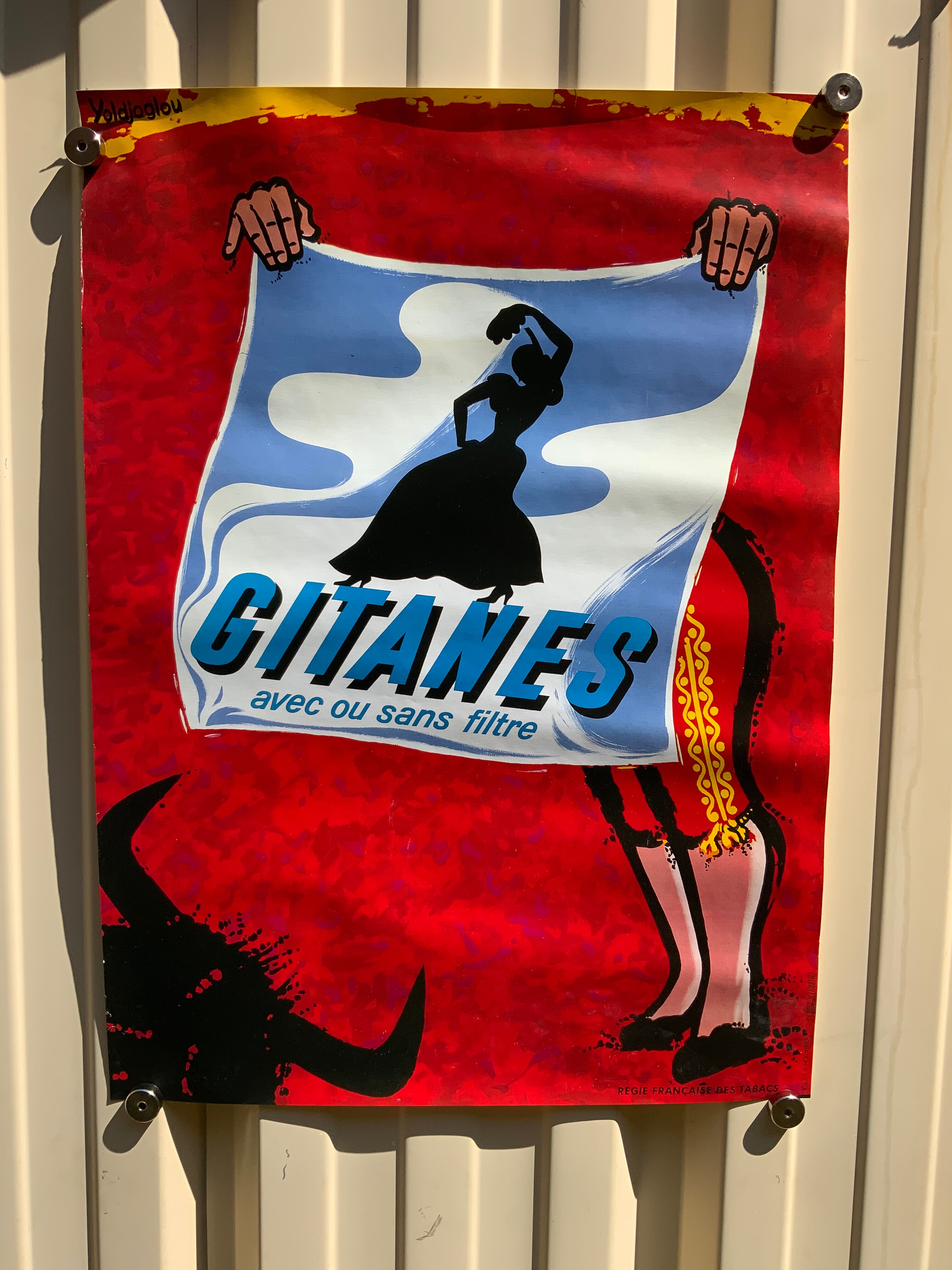 Poster pub : gitanes signed Yoldjoglou régie des tabacs vintage advertising Seita