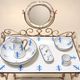 Dressing table – Napoleon III style – Wrought iron & Enamel – Flower decoration