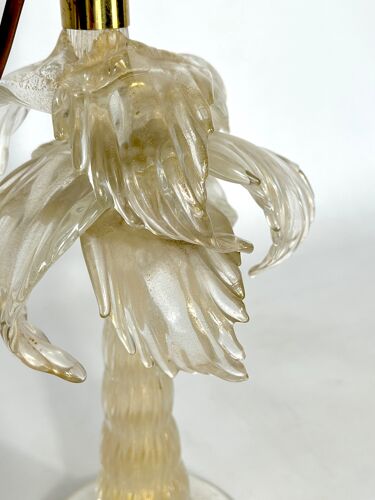 Lampe de table en laiton rare et verre de Murano par Tommaso Barbi