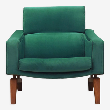 Green armchair, Danish design, 1970s, made in Denmark