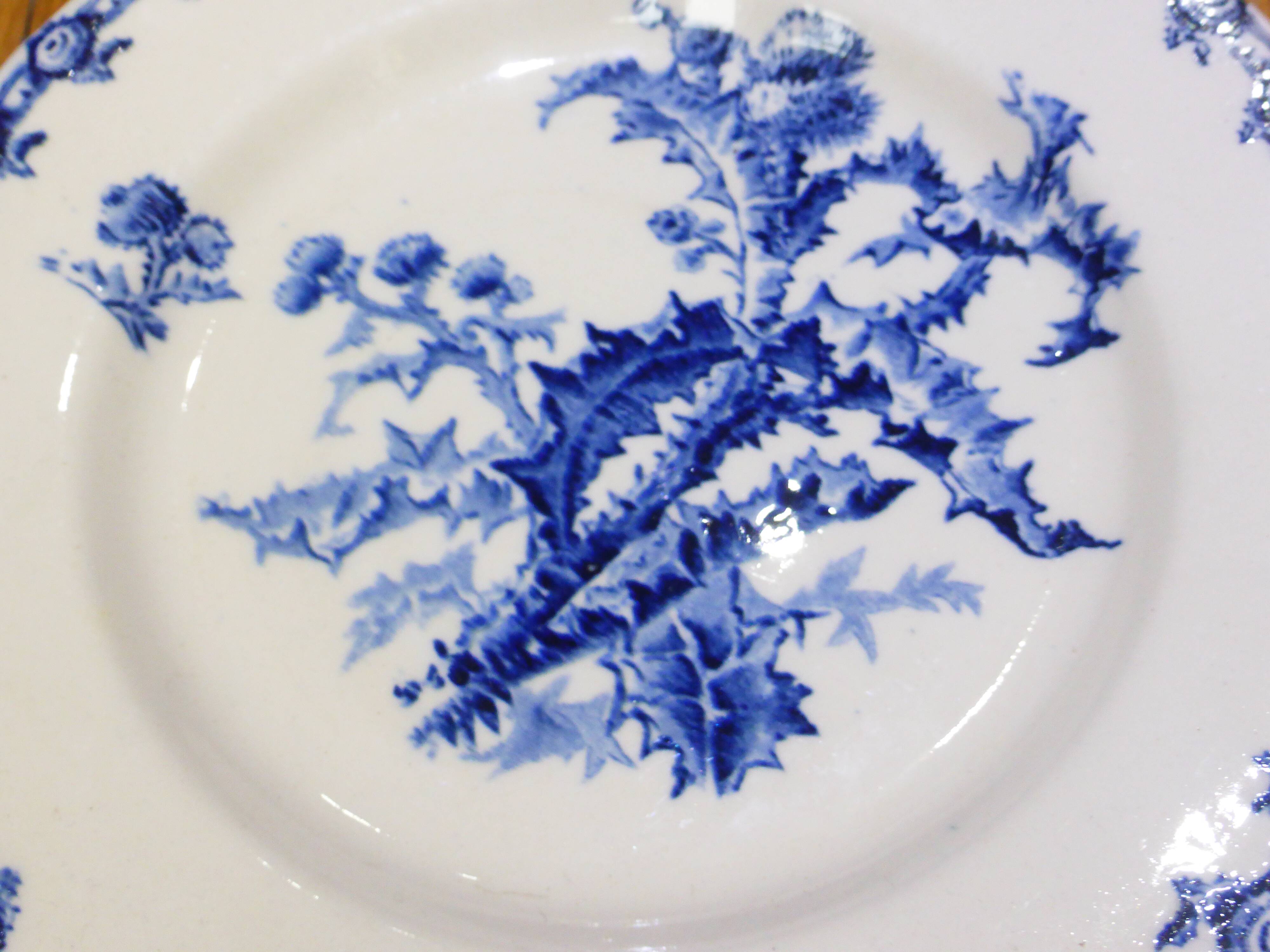 Flat compote dish on pedestal Gien Thistles (2)