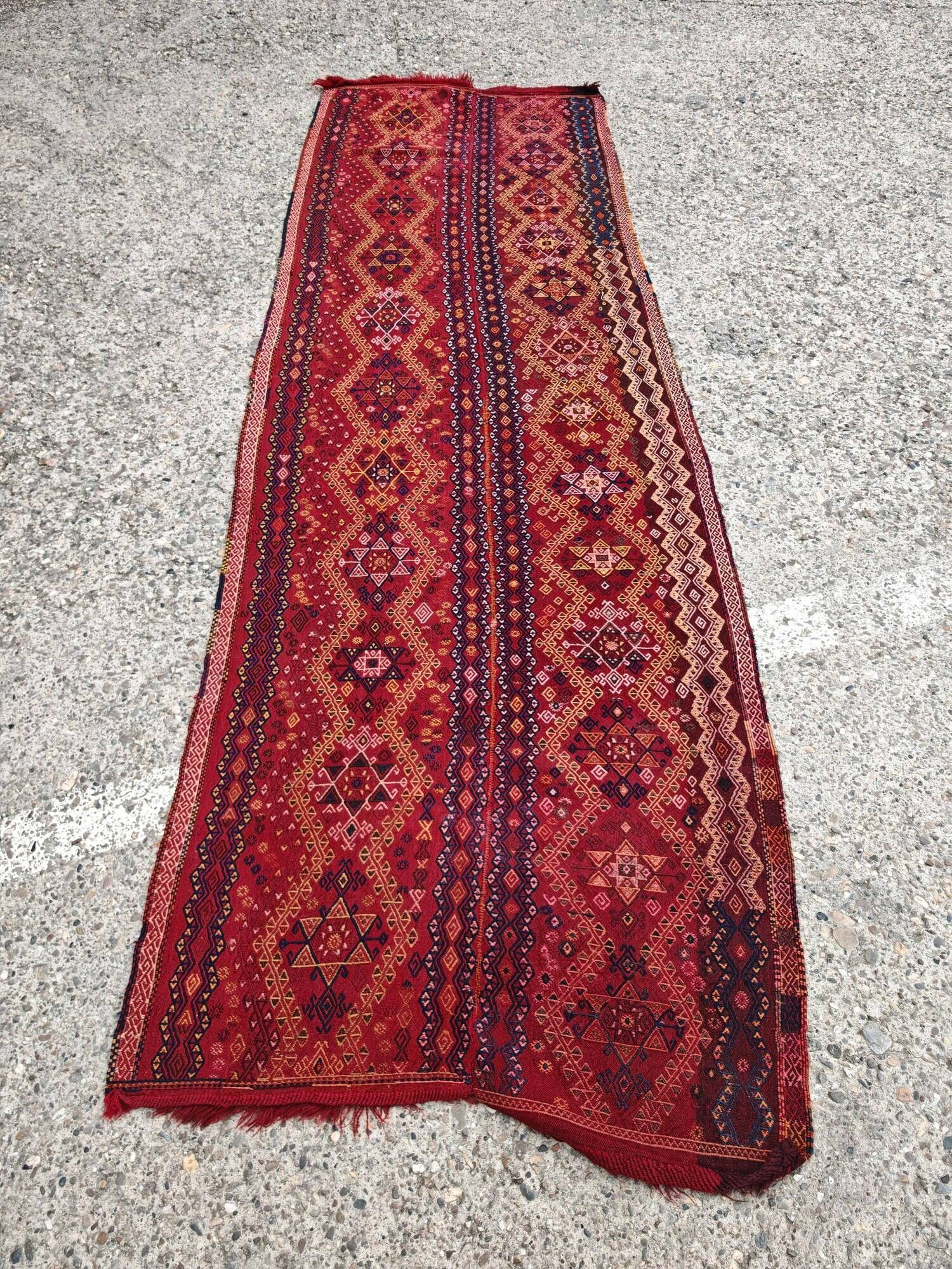 Antique Cicim or Jijim handwoven Kilim from Anatolia, 1920s