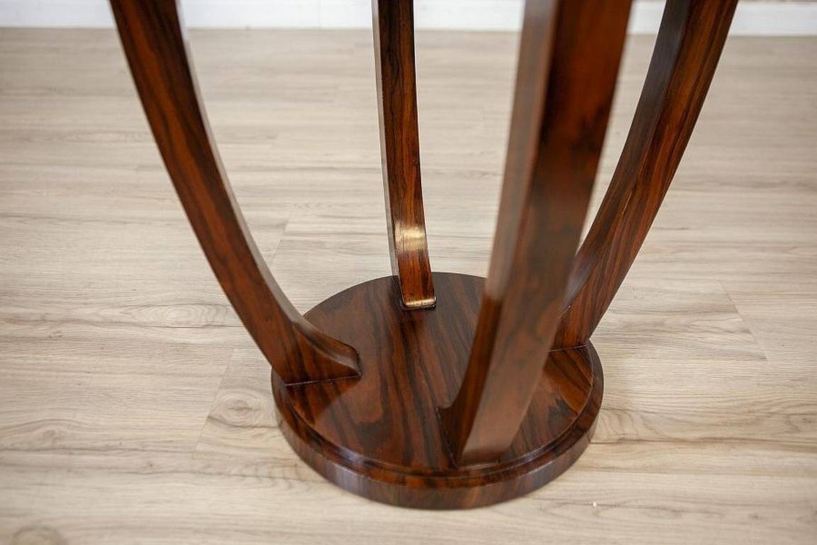 Late 20th Century Art Deco Round Mahogany Side Table, 1950s
