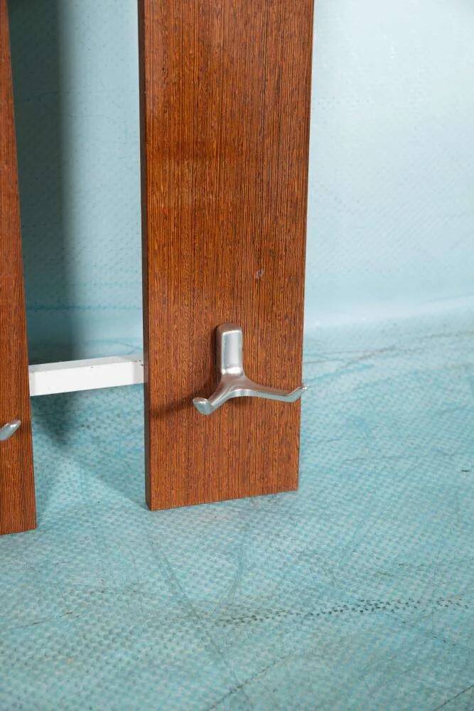 Vintage hardwood coat rack, minimalist mid-century coat rack.