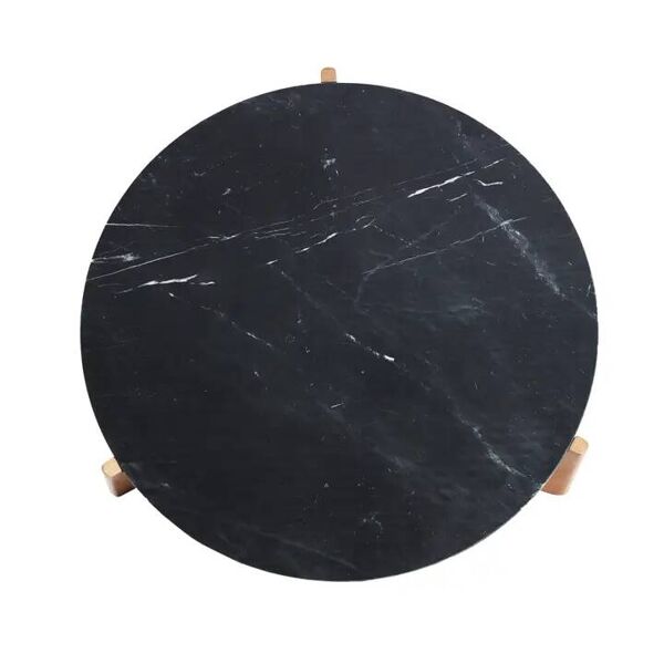 Table basse marbre noir et bois de manguier