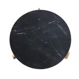 Black marble and mango wood coffee table