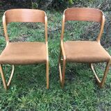 Set of 6 Baumann sleigh foot chairs 60s