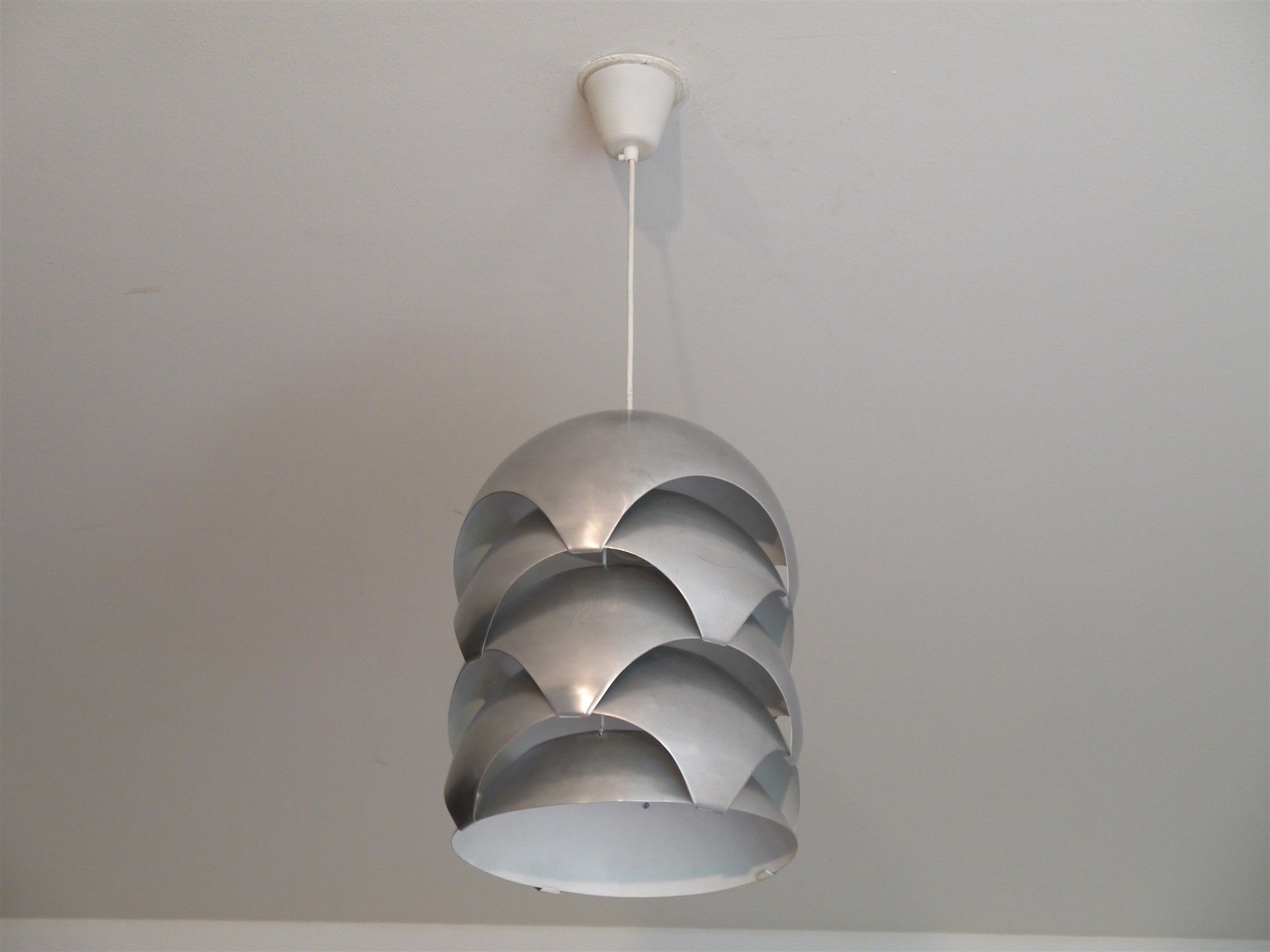 Aluminum pendant lamp by Sven Ivar Dysthe for Sonnico 1960