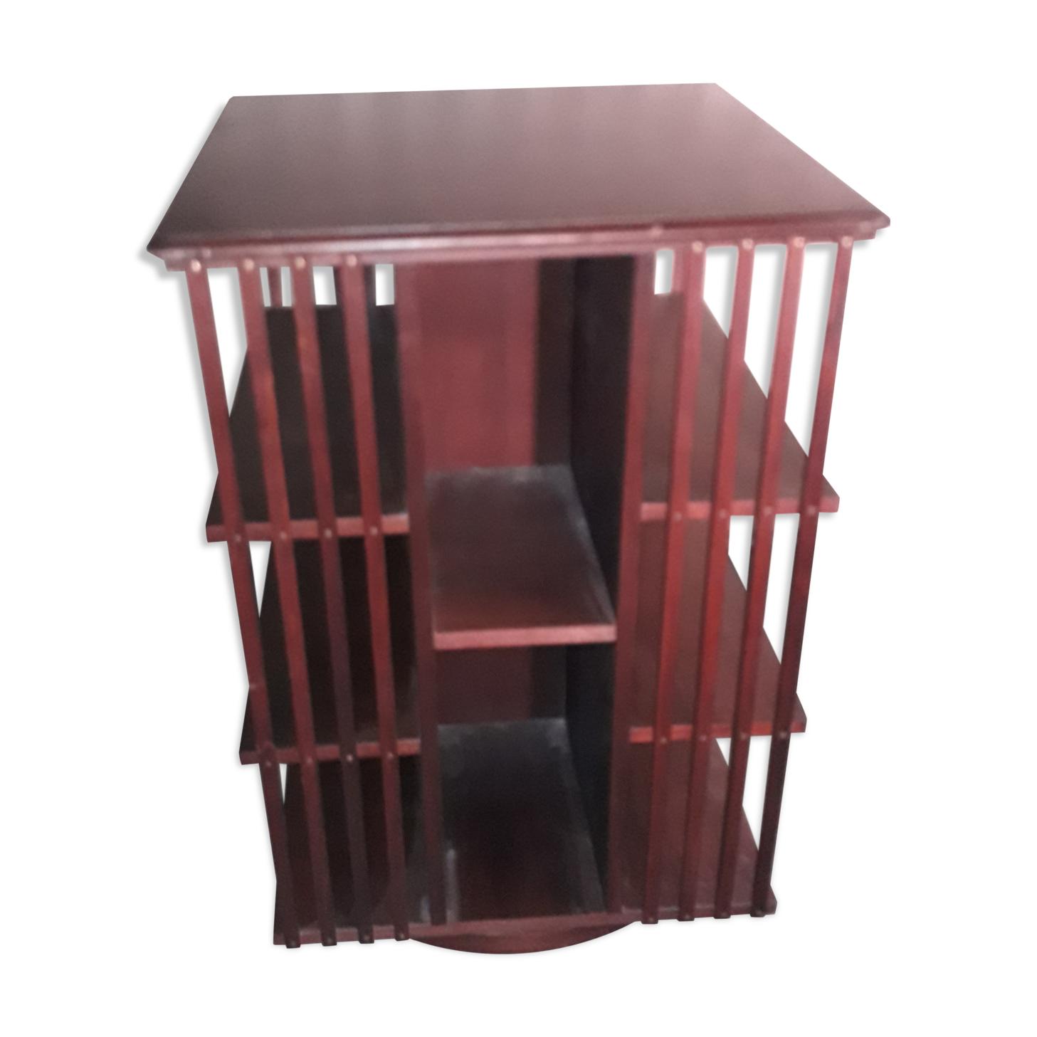 Revolving mahogany library