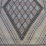 Tapis blanc multicolore fait main en pure laine