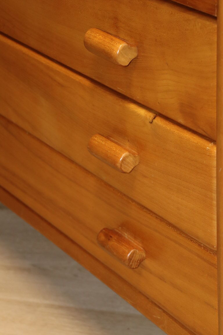 Commode vintage en orme massif, 1970