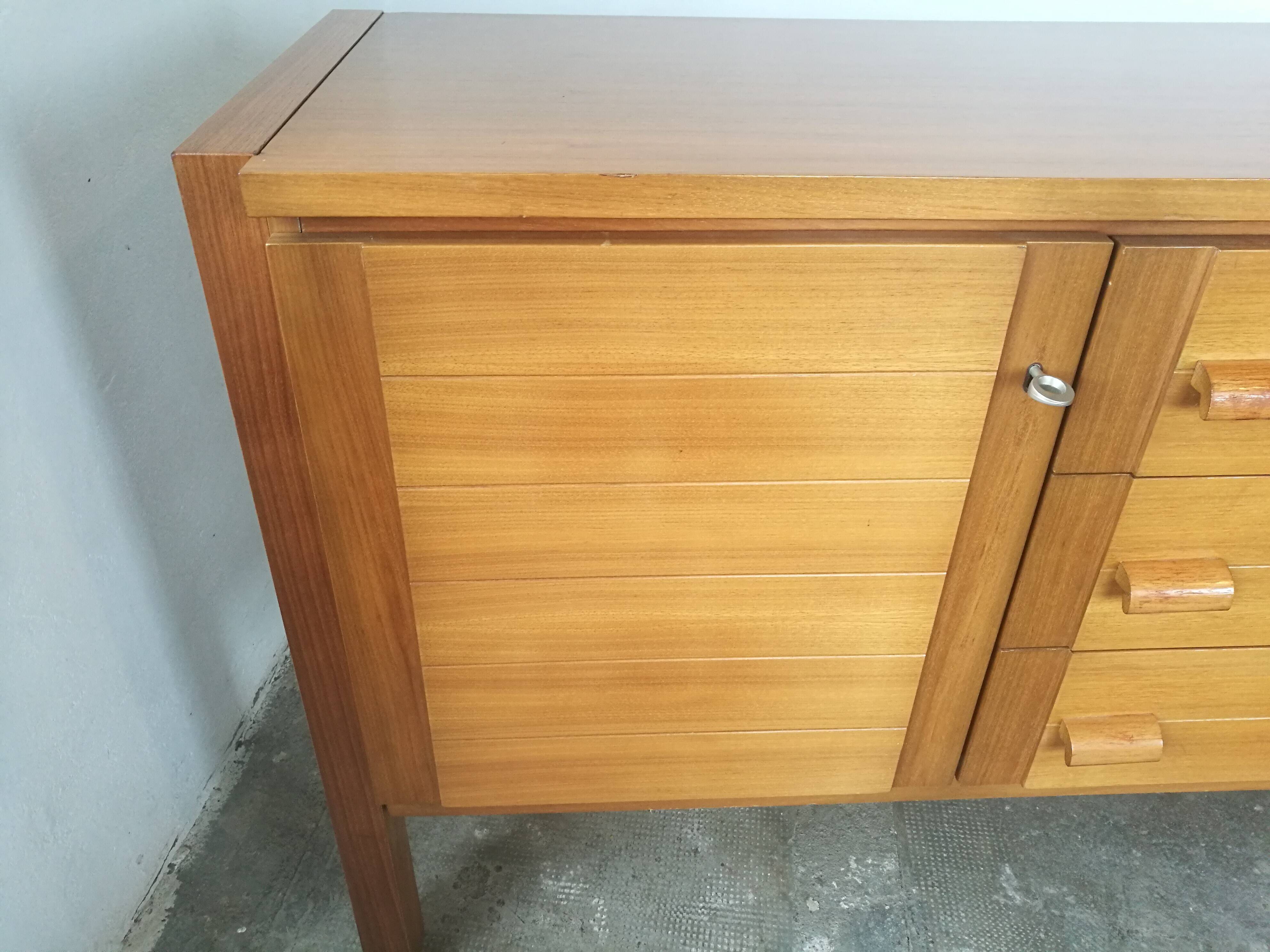 Large vintage row in blond wood