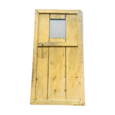 Old wooden door fir look barnwood with window 1800s